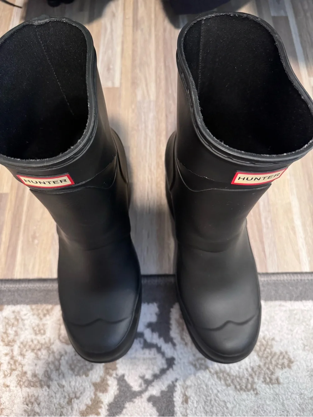 Hunter Black Wedge Rain Boots